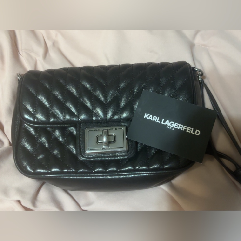 Karl Lagerfeld black shimmery crossbody